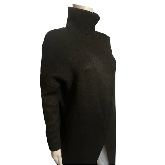 Black Turtleneck Sweater Dress - Picture 3 of 7